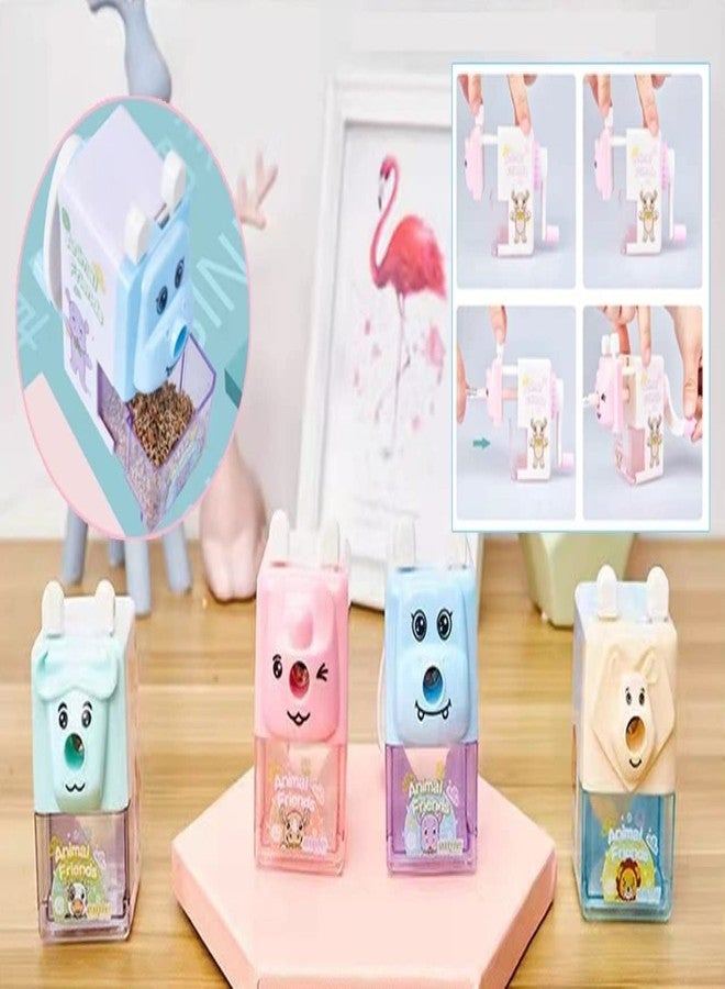 مبراة أقلام رصاص تيمسون - مبراة أقلام رصاص للأطفال، مبراة أقلام رصاص على شكل حيوان، مبراة للوازم المدرسية (7271) (وردي)